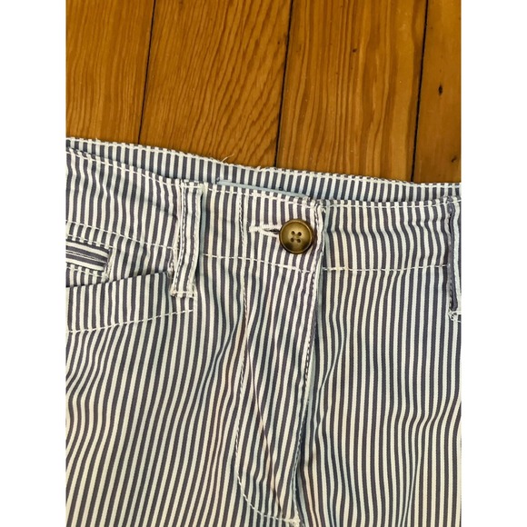 Kim Rogers Capri Pants Sz 8 Gray White Striped Coastal - Picture 5 of 6